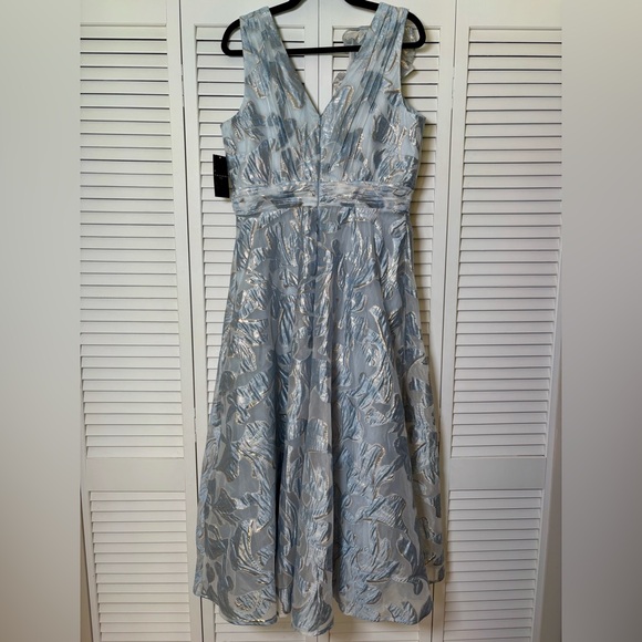 NWT Tahari ASL Floral Jacquard Metallic Midi/Maxi  Dress 12 - Picture 11 of 12